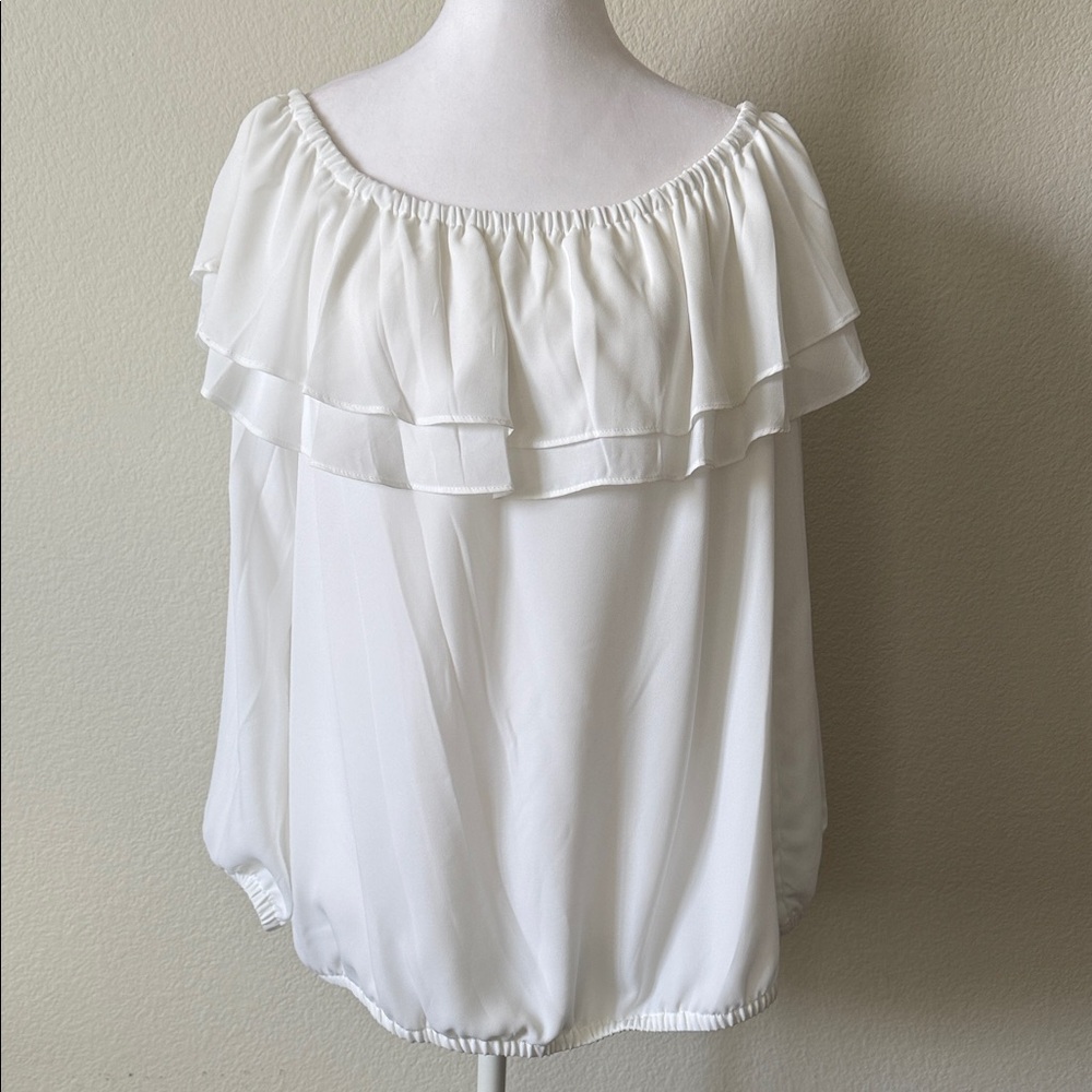 Michael Kors Off-White Ruffle Blouse